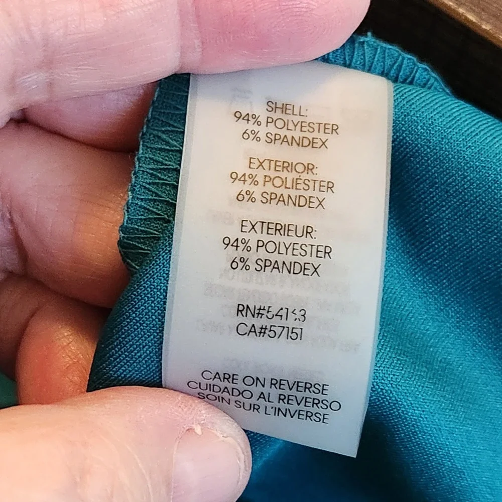 Calvin Klein Womens Teal Ruffle Sleeve‎ Sheath Dress Size 10 Belted Knee Length